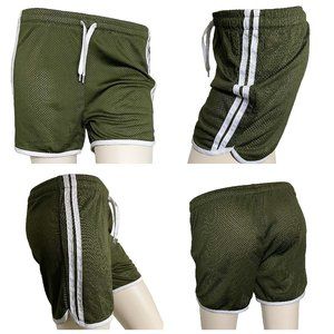 Mesh Workout Gym Running Shorts Bodybuilding Athletic Retro Short Shorts NWOT M